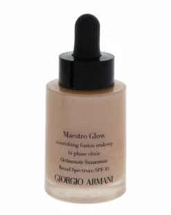 Giorgio Armani 1oz #4 Light/Neutral Maestro Glow Nourishing Fusion Makeup SPF 30 Women Lip & Cheek Makeup